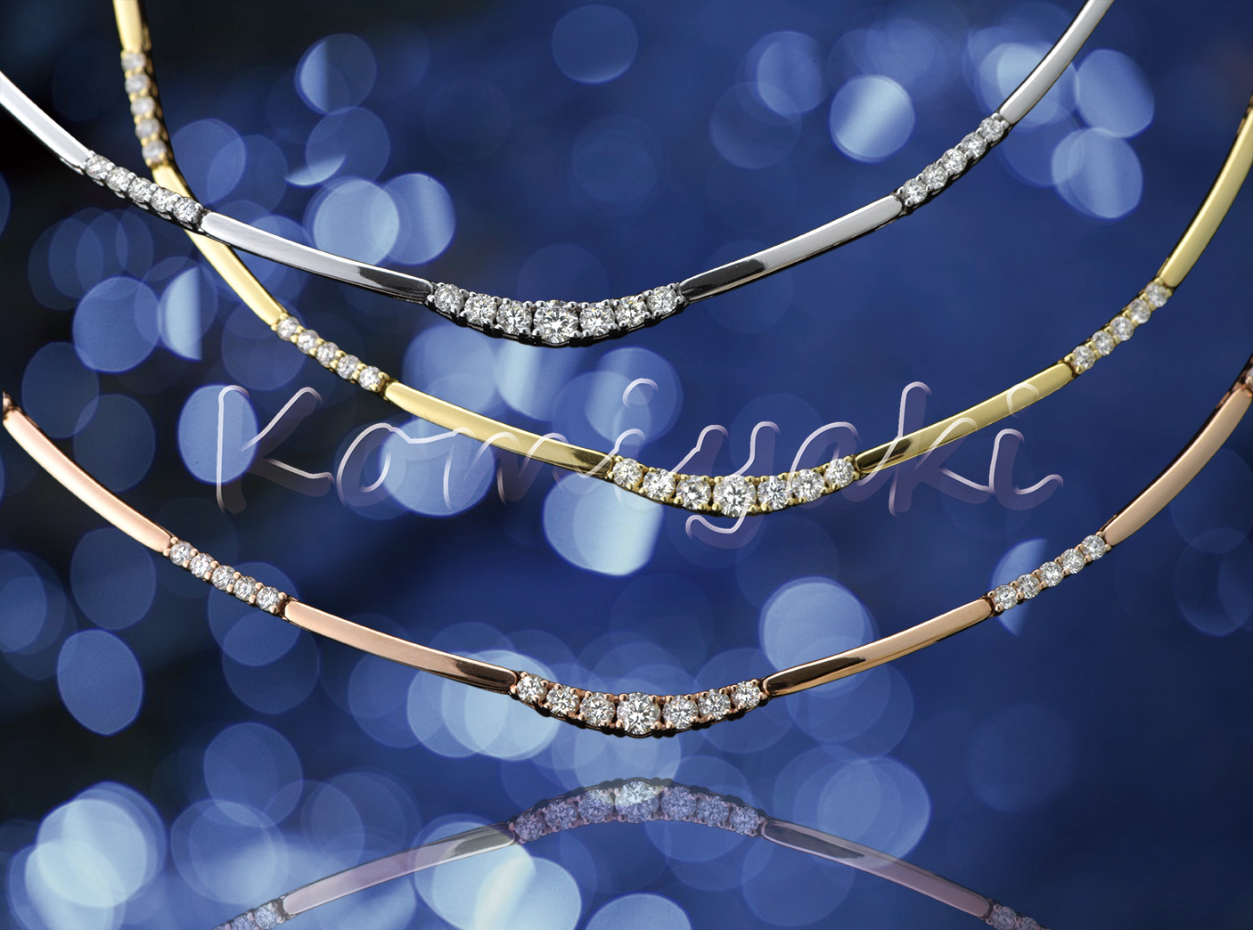 きらめく流線カーブのネックレス／2021年